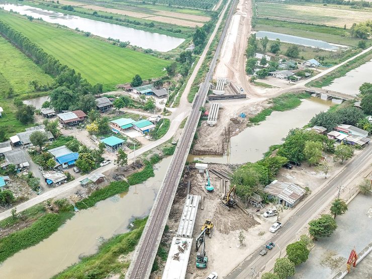 Double Railway Constructions Project Chachoengsao-Klong Sip Kao-Wihan Daeng and Bu Yai-Kaeng Khoi